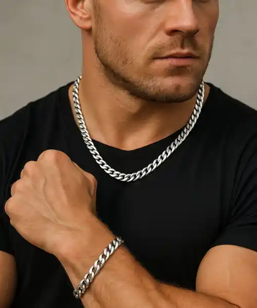 anti tarnish silver chain for men