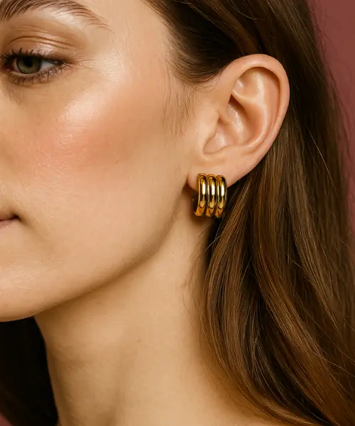 Bold Statement Half Hoop Earrings