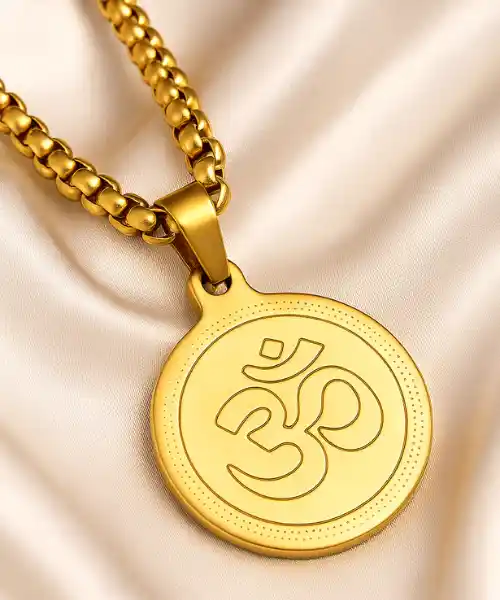 Neck Chain For Men With Divine Round OM Pendant