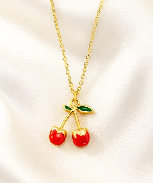 Cherry Pendant Necklace for Women